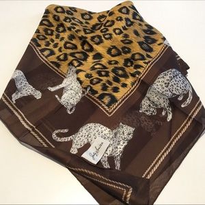 Jaclyn Smith Leopard Print Scarf 35” sq. Italy